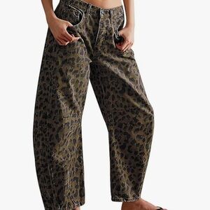 Womens Mid Rise Barrel Jeans Baggy Boyfriend Jeans XL 14-16